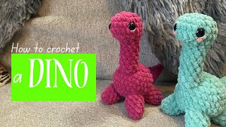 How to crochet a plush dinosaur tutorial [upl. by Nitsua]