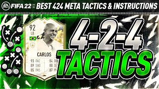 BEST 424 CUSTOM TACTICS FIFA 22 424 META TACTICS amp INSTRUCTIONS  FIFA 22 ULTIMATE TEAM [upl. by Bannon]