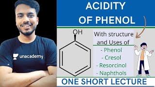 Acidity of phenol  Resonance in phenol  structure and uses of phenol cresol resorcinol napthol [upl. by Berl]