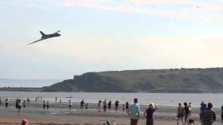 Vulcan Bomber stuns beachgoers with a low fly by [upl. by Korry]