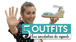 5 OUTFITS para combinar con tus sandalias de esparto ♡ ♡ ♡ Alpargata mujer by miMaO [upl. by Shirah132]