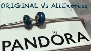 PANDORA Original Vs AliExpress  Murano Opalescente Verde💚💙 [upl. by Lindly]