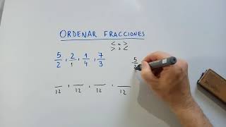 COMO ORDENAR FRACCIONES DE MENOR A MAYOR 🎲 FACILMENTE EN MATEMATICA [upl. by Wamsley]