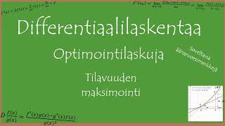 Differentiaalilaskentaa Optimointilaskuja Tilavuuden maksimointi [upl. by Nongim]