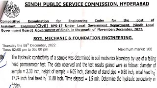 Hydraulic ConductivityFalling Head Permeameter Laboratory TestFull Problem SolutionSoil Mechanics [upl. by Ahsiek800]