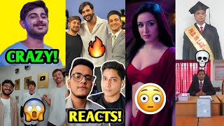 YouTubers Reaction on CarryMinati MrBeast BIGGEST COLLAB 😱🔥 Shraddha Kapoor Salman Khan KGF 3 [upl. by Nitsew]