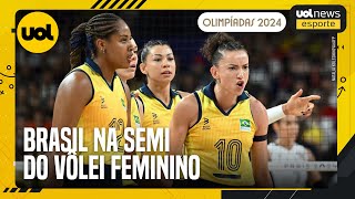 OLIMPÍADAS 2024 VÔLEI FEMININO DO BRASIL SEGUE SEM PERDER SETS E ESTÁ NA SEMIFINAL EM PARIS [upl. by Aelc]