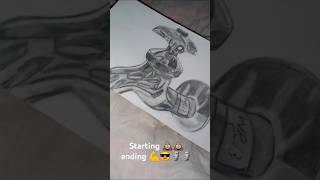 Staring vs ending 🤯ytshorts viralshort drawing viralshort sketch  artytshorts reactionvid [upl. by Grissom915]