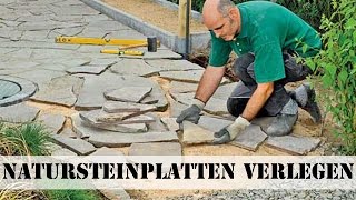 Natursteinplatten verlegen [upl. by Grew265]