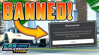 This Glitch Will Get You BANNED in Car Dealership Tycoon SERIOUS [upl. by Casie]