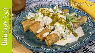 Taquitos Dorados Flautas de Papa con Chorizo  PotatoChorizo Taquitos [upl. by Nalyr]