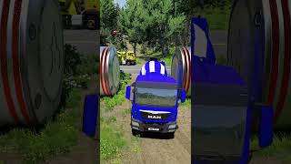 Mixed Color Cement Trucks Vs Bollard Crush shorts beamngdrive bus [upl. by Aidnahs634]