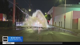 Homes evacuated sinkhole forms after water main bursts in Hollywood [upl. by Sampson]