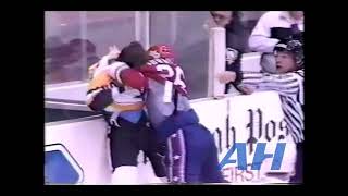 NHL Nov 25 1989 Pittsburgh Penguins v Washington Capitals melee Gord Dineen v Yvon Corriveau [upl. by Uhej876]