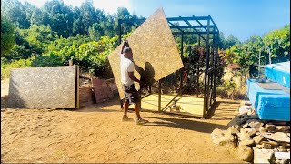 Framing door and fitting OSB in the tiny house [upl. by Scarrow]