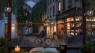 Old Town Coffee Shop Ambience  Rain and Distant Thunderstorm sounds for Study Focus and Relaxation [upl. by Carlie]