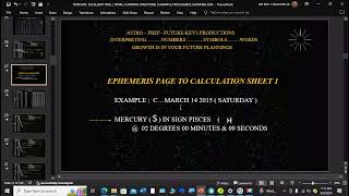 TEMPLATE FOR EPHEMERIS PAGE AT BIRTH [upl. by Navad797]