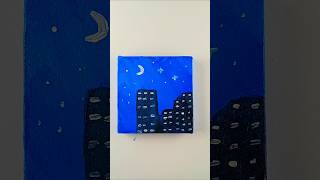 ✨ Night in the City 🌙 canvaspainting acrylicpainting KhadeejArt shorts canvaspainting [upl. by Down]