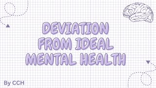 AQA ALEVEL PSYCHOLOGY  Psychopathology Deviation from ideal mental health [upl. by Leuqar]