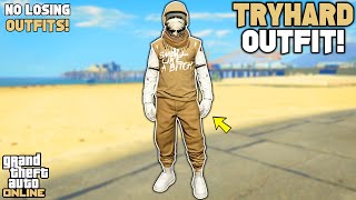 UPDATE GTA 5 ONLINE EASY TAN JOGGERS RIPPED SHIRT GLITCH TRYHARD MODDED OUTFIT 158 NO TRANSFER [upl. by Farrison]