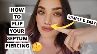 How To Hide Your Septum Piercing  How To Flip Up A Septum Ring [upl. by Sharma]