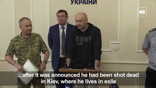 Murdered Russian journalist appears alive at press conference [upl. by Luelle566]