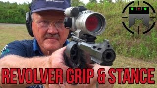 How to shoot a Revolver with world record shooter Jerry Miculek handgun grip amp stance [upl. by Ytte]