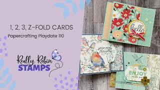 1 2 3 ZFold Card  Papercrafting Playdate 110 [upl. by Essex]