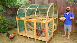 Easy to build 2 level wooden chicken coop  Woodworking ideas [upl. by Latsyrhc]