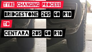 Ford Ranger Wildtrak Tyre Changing Process to The Wider Tyres  265 vs 285 [upl. by Steffie]