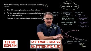 Systematic risk versus unsystematic risk for the CFA Level 1 exam [upl. by Nilyahs]