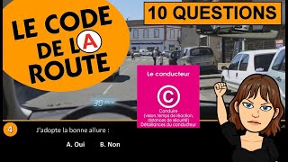 TEST 1C 10 Questions Code de la route [upl. by Eydie65]