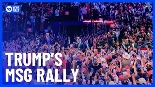 Trump Hosts Rally At MSG  10 News First [upl. by Thetisa]