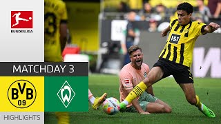 Borussia Dortmund  Werder Bremen 23  Highlights  Matchday 3 – Bundesliga 202223 [upl. by Adliwa943]