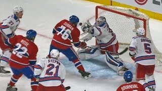 Lundqvist smacks Subbans shot out of danger [upl. by Arnuad451]