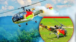 AUTOROTATION GOES WRONG ALOUETTE SA319 RC SCALE TURBINE MODEL HELICOPTER ROTORES DE PORTUGAL [upl. by Mehalek]