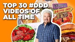 Top 30 DDD Videos of ALL TIME with Guy Fieri  Diners DriveIns and Dives  Food Network [upl. by Wessling]