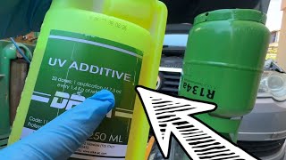 How to Add UV additive to Air Conditioner on your car DIY at home [upl. by Vudimir]