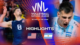 🇺🇸 USA vs 🇦🇷 ARG  Highlights Week 3  Mens VNL 2023 [upl. by Marti]