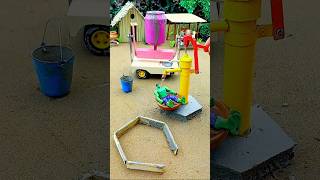 Mini hand pump project water with concrete mixer cow farm diy tractor sanocreator [upl. by Maxy]