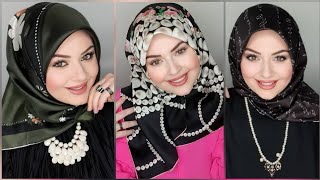 Şal Eşarp Bağlamaları Modelleri Yeni Sezon Turkish Hijab Tutorial [upl. by Schlenger]