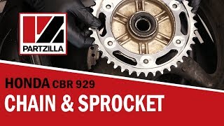 CBR Chain and Sprocket Replacement  CBR929  Partzillacom [upl. by Laehcim]