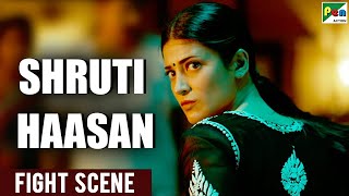 Shruti Haasan  Fight Scene  Krack  Ravi Teja Samuthirakani  Hindi Dubbed Movie [upl. by Trammel]