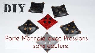 Porte Monnaie avec Pressions  Tuto DIY sans couture [upl. by Lattie]