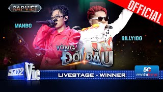 Winner  MANBO x Billy100 đi flow biến hoá khôn lường bùng nổ sân khấu  Rap Việt 2024 Live Stage [upl. by Anirbaz415]