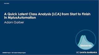 A Quick Latent Class Analysis LCA from Start to Finish in MplusAutomation [upl. by Saiasi]