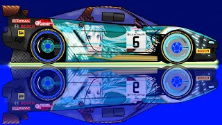 Honda NSXR LM GT2 痛車いたしゃ Itasha GSR Racing Miku Glowing Car Animation [upl. by Ahc513]