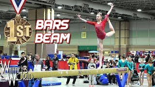 Whitney Bjerken  2nd Level 10 Gymnastics Meet  Bars amp Beam Champion [upl. by Nylesoj]