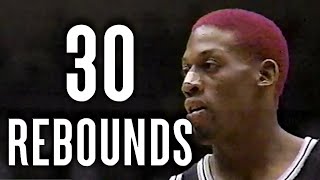 Dennis Rodman 30 REBOUNDS [upl. by Bashemath]