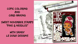 Sweet November Stamps  Voodoo girl coloring and card making [upl. by Assiran]